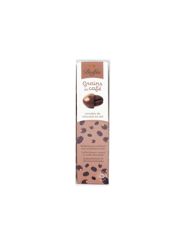 Coffee beans coated in milk chocolate